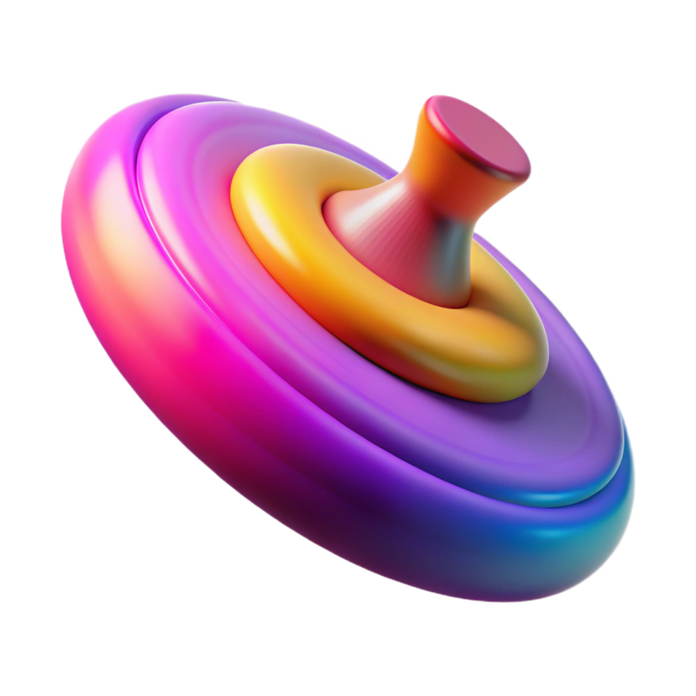 hypnotic timeless A spinning top, multicolored and in motion blur, NO BACKGROUND with Transparent Background. png
