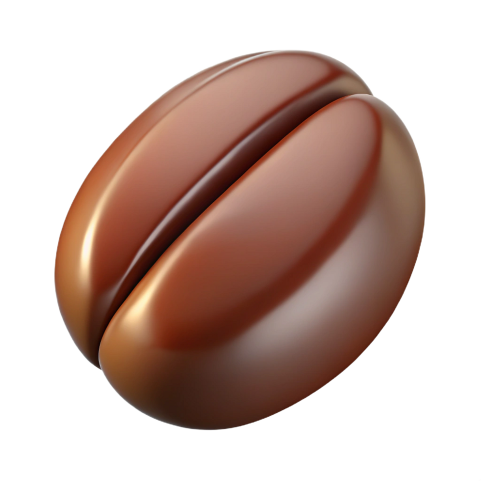 impressive tranquil baroque A single coffee bean, roasted and detailed, NO BACKGROUND with Transparent Background. premium png