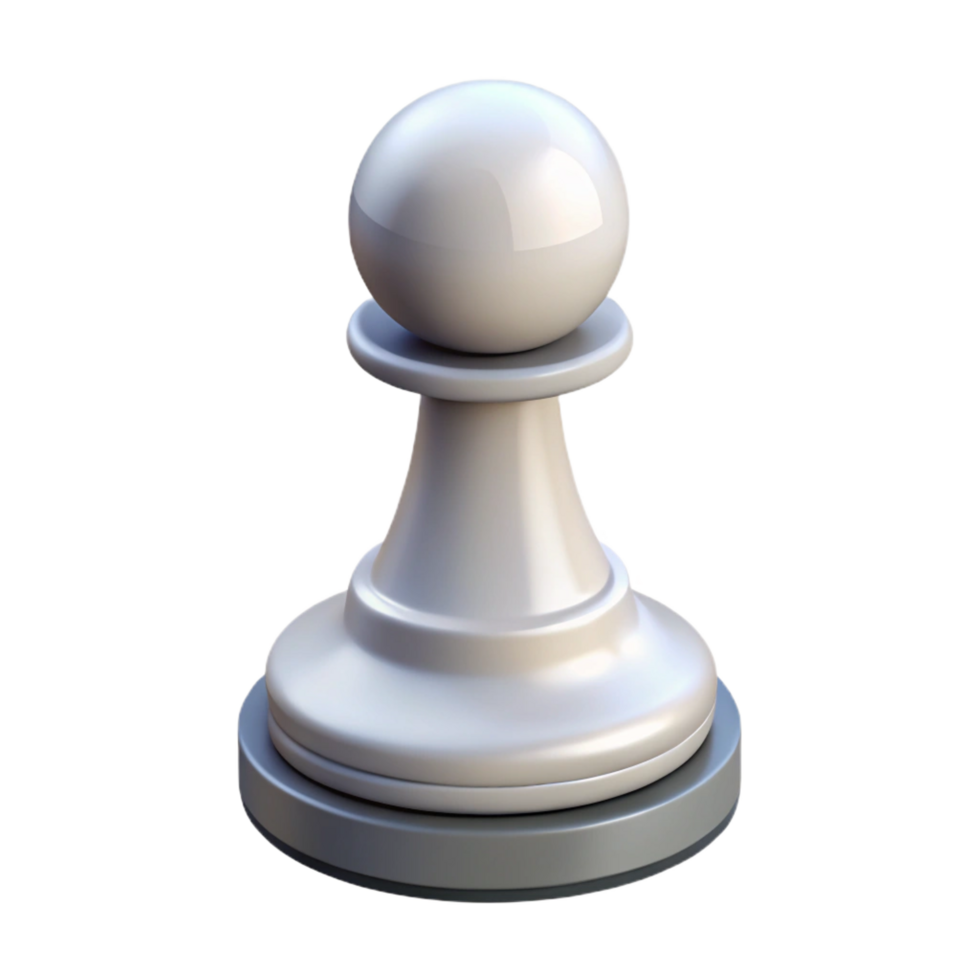 mesmerizing signature A single, white chess pawn, NO BACKGROUND with Transparent Background. png