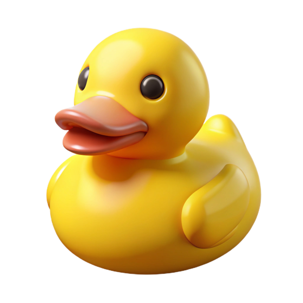 stunning exceptional A single, yellow rubber duck, NO BACKGROUND with Transparent Background. png