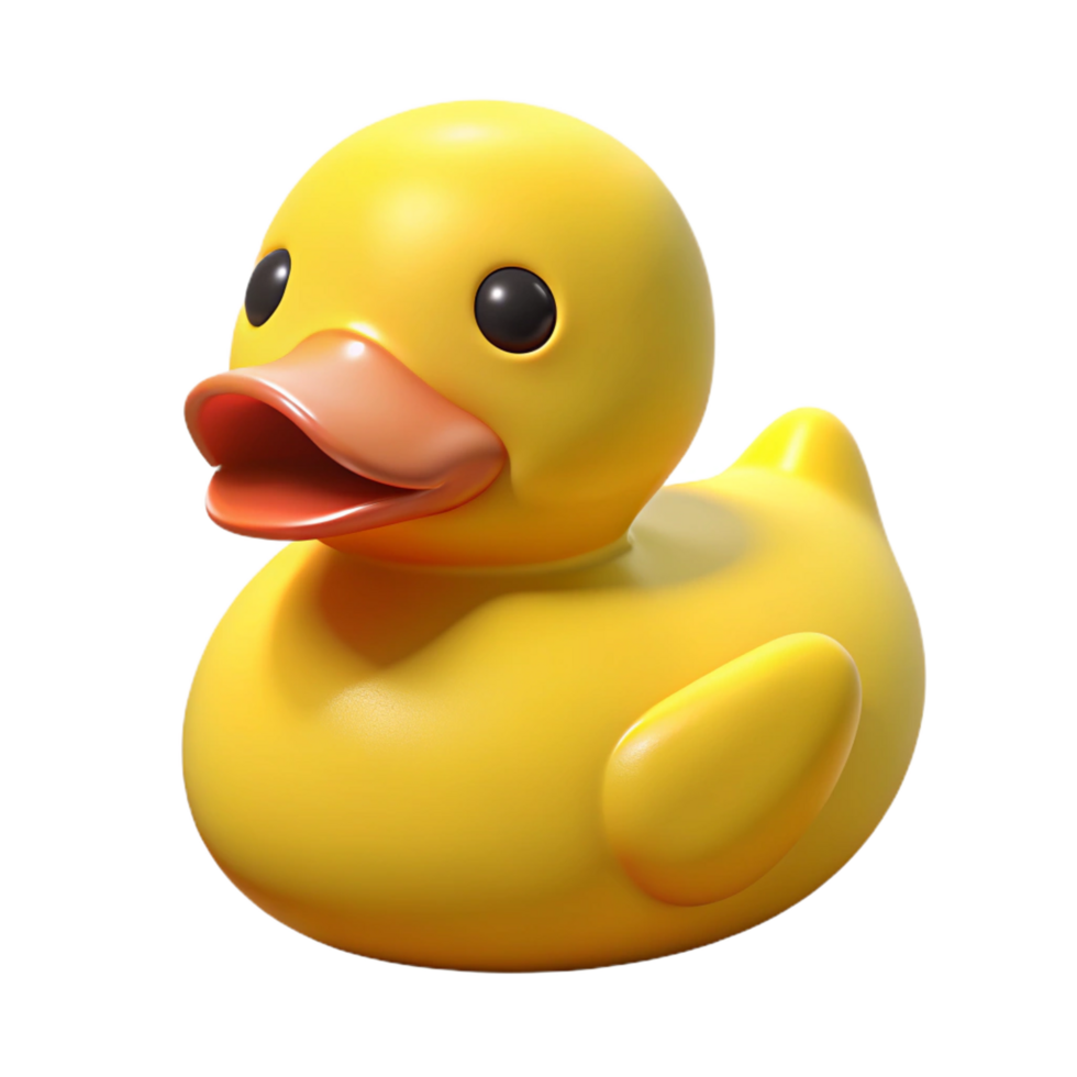 joyful hypnotic A single, yellow rubber duck, NO BACKGROUND with Transparent Background. high resolution png