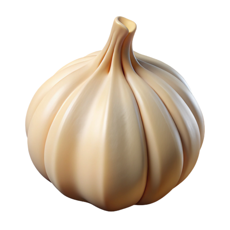 spectacular reflective organic A single, peeled clove of garlic, NO BACKGROUND with Transparent Background. impeccable png