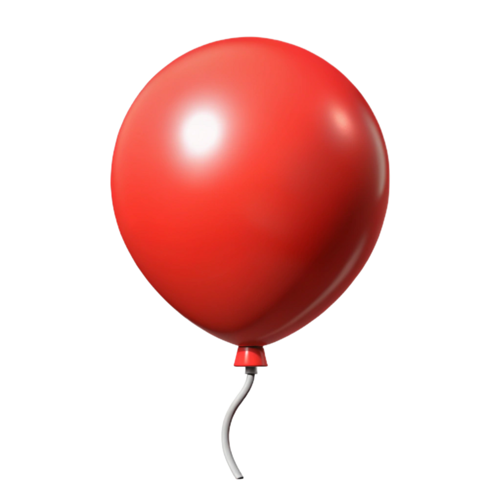 splendid notable A single, red balloon, inflated, NO BACKGROUND with Transparent Background. png