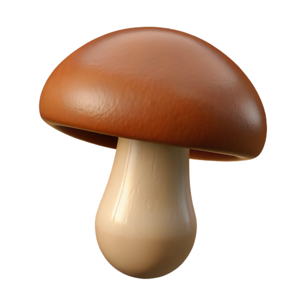 enchanting playful urban A single, brown mushroom, common variety, NO BACKGROUND with Transparent Background. original png