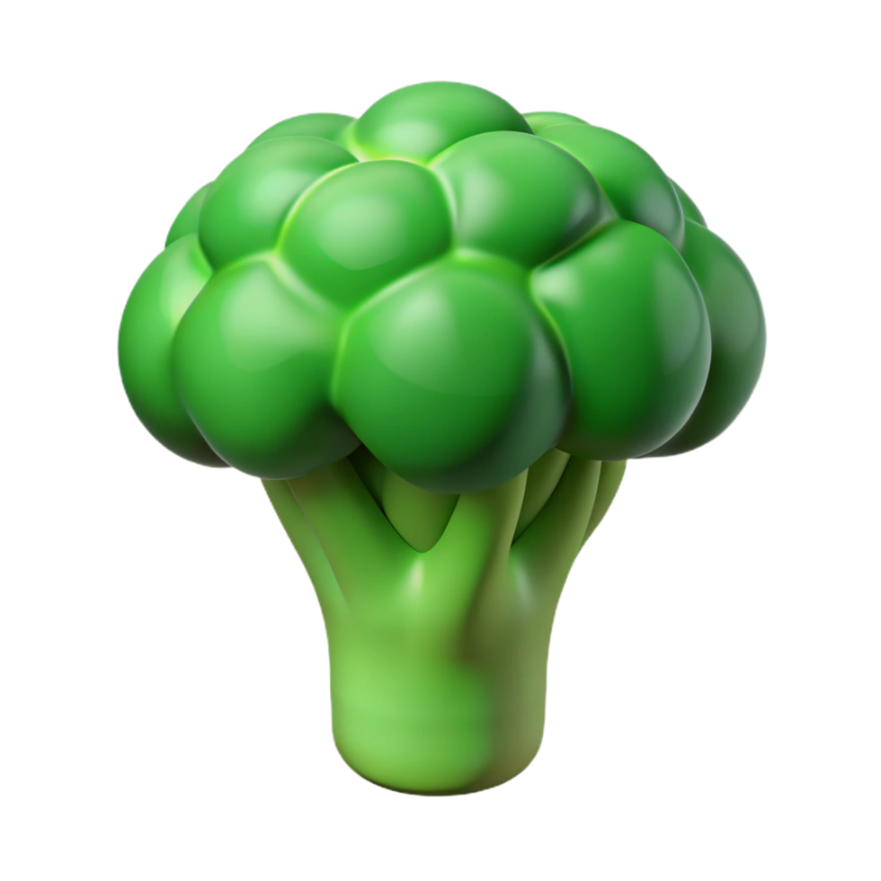 dramatic inspired A single, green broccoli floret, detailed, NO BACKGROUND with Transparent Background. png