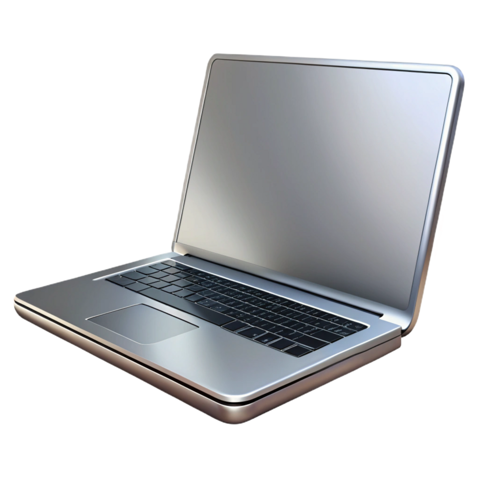 beautiful inspired A sleek, silver laptop computer, closed. NO BACKGROUND with Transparent Background. png