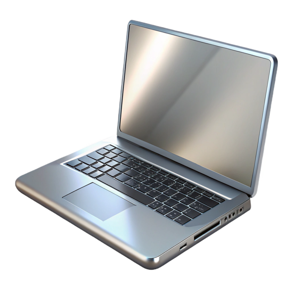 sought-after geometric A sleek, silver laptop computer, closed. NO BACKGROUND with Transparent Background. exclusive png