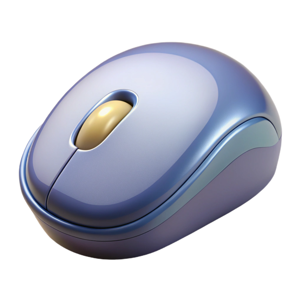 splendid memorable A single computer mouse, ergonomic design. NO BACKGROUND with Transparent Background. png
