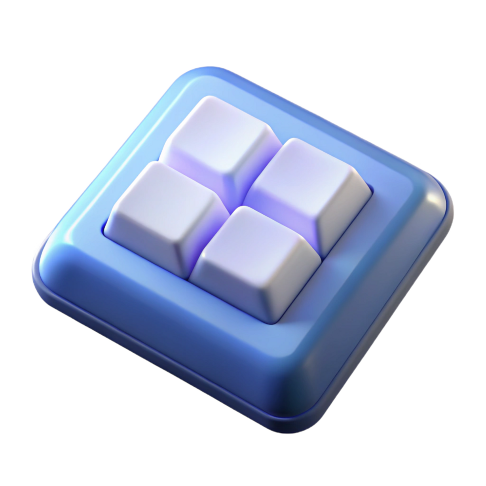 picturesque whimsical organic A single key from a computer keyboard. NO BACKGROUND with Transparent Background. studio quality png