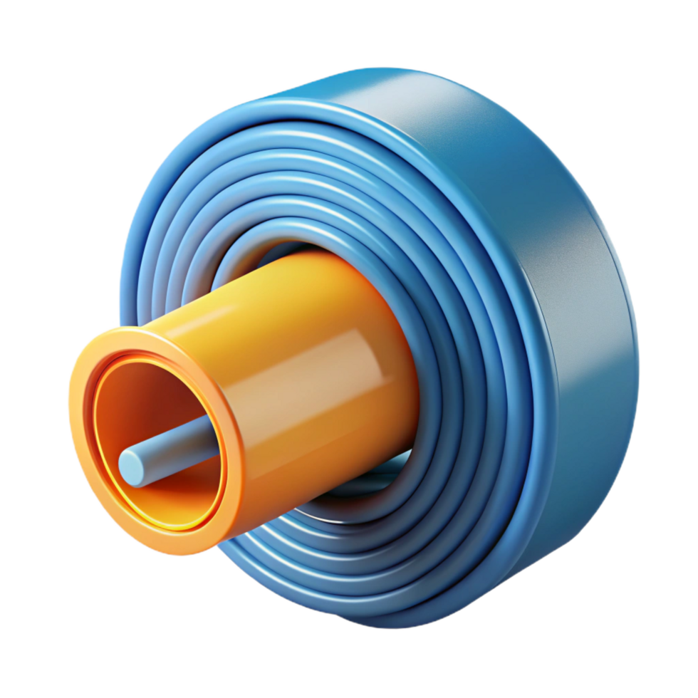 playful mesmerizing A roll of fiber optic cable. NO BACKGROUND with Transparent Background. ultra HD png