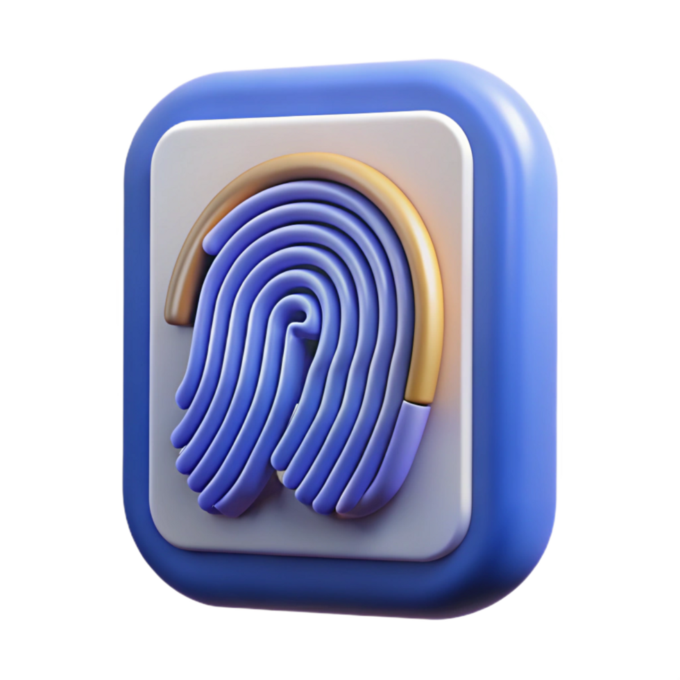 splendid bold surreal A fingerprint scanner, biometric technology. NO BACKGROUND with Transparent Background. professional png