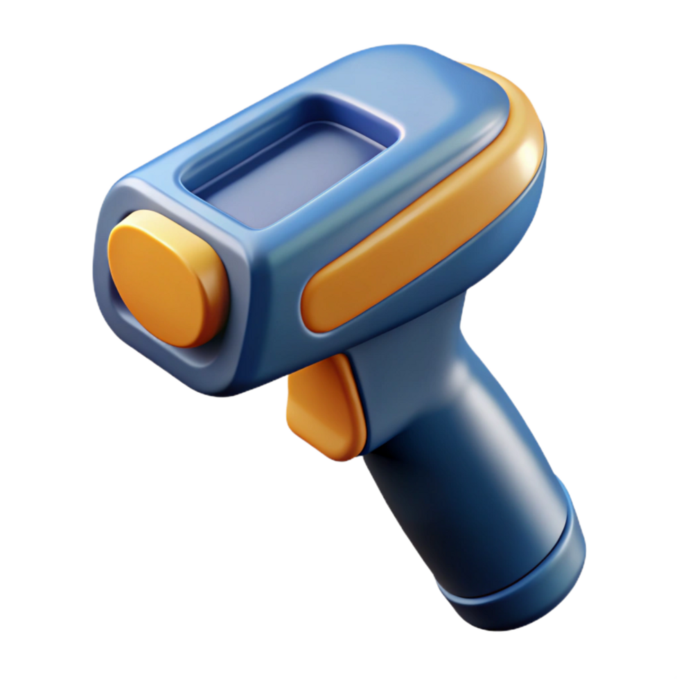 splendid minimalist A barcode scanner, handheld device. NO BACKGROUND with Transparent Background. studio quality png