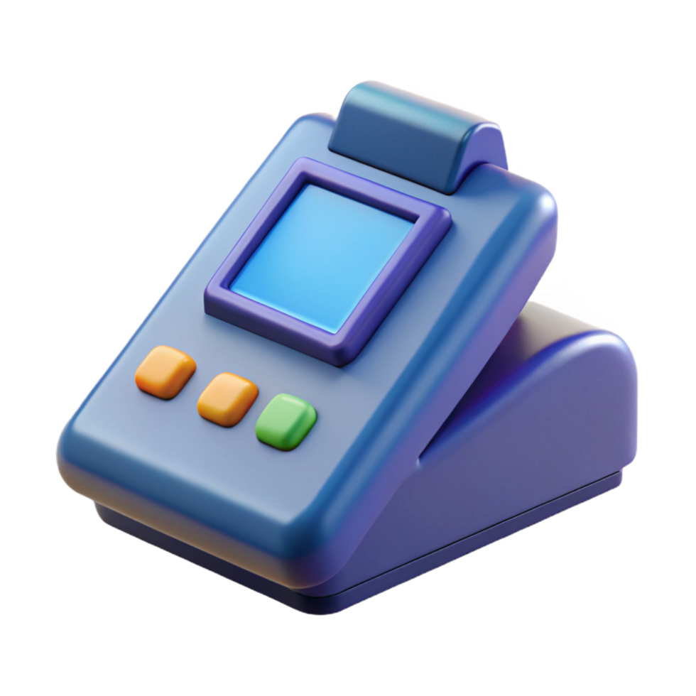 quintessential tropical A POS terminal, retail technology. NO BACKGROUND with Transparent Background. fine detail png