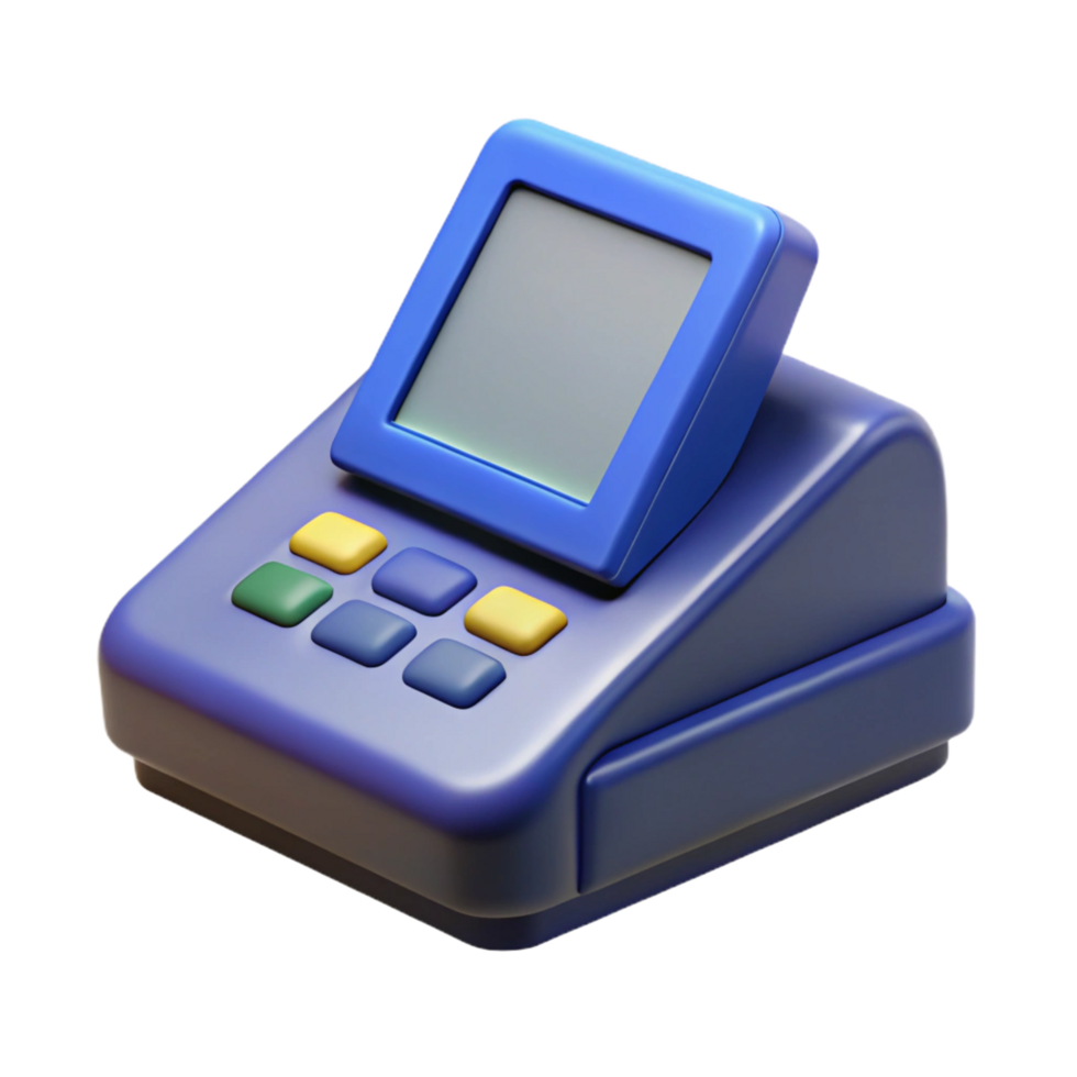 intense exquisite A POS terminal, retail technology. NO BACKGROUND with Transparent Background. high quality png