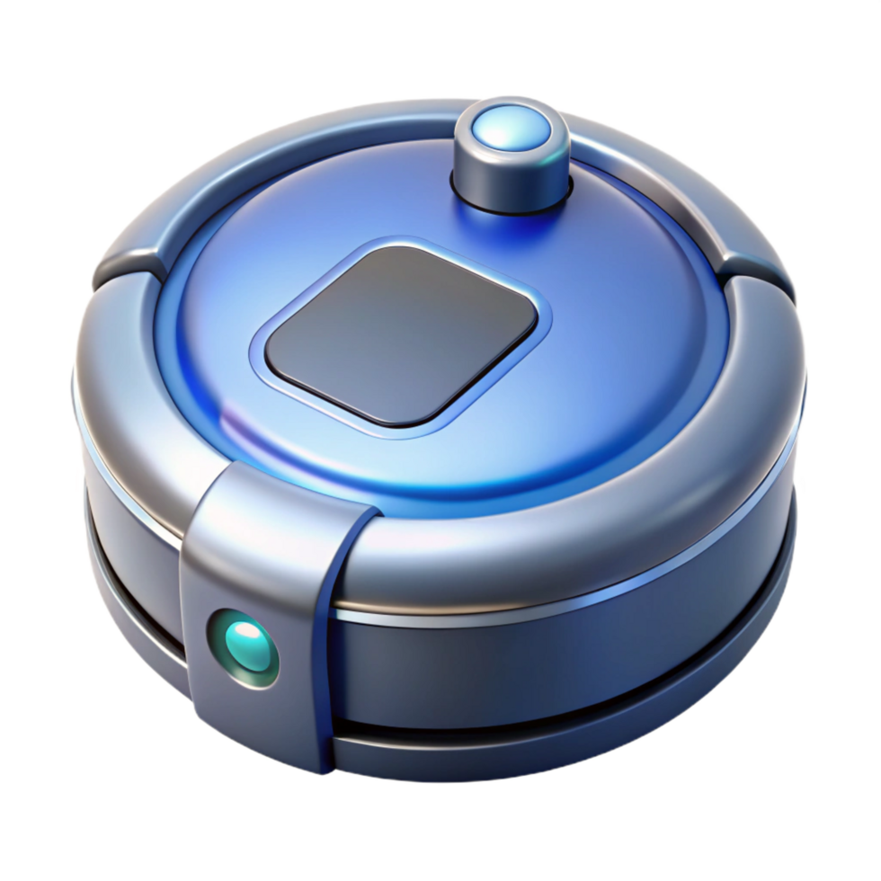 joyful breathtaking A robot vacuum cleaner. NO BACKGROUND with Transparent Background. flawless png