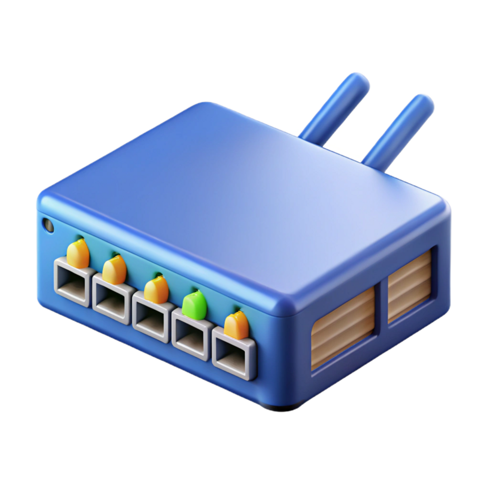 timeless art deco A network switch, Ethernet ports. NO BACKGROUND with Transparent Background. exclusive png