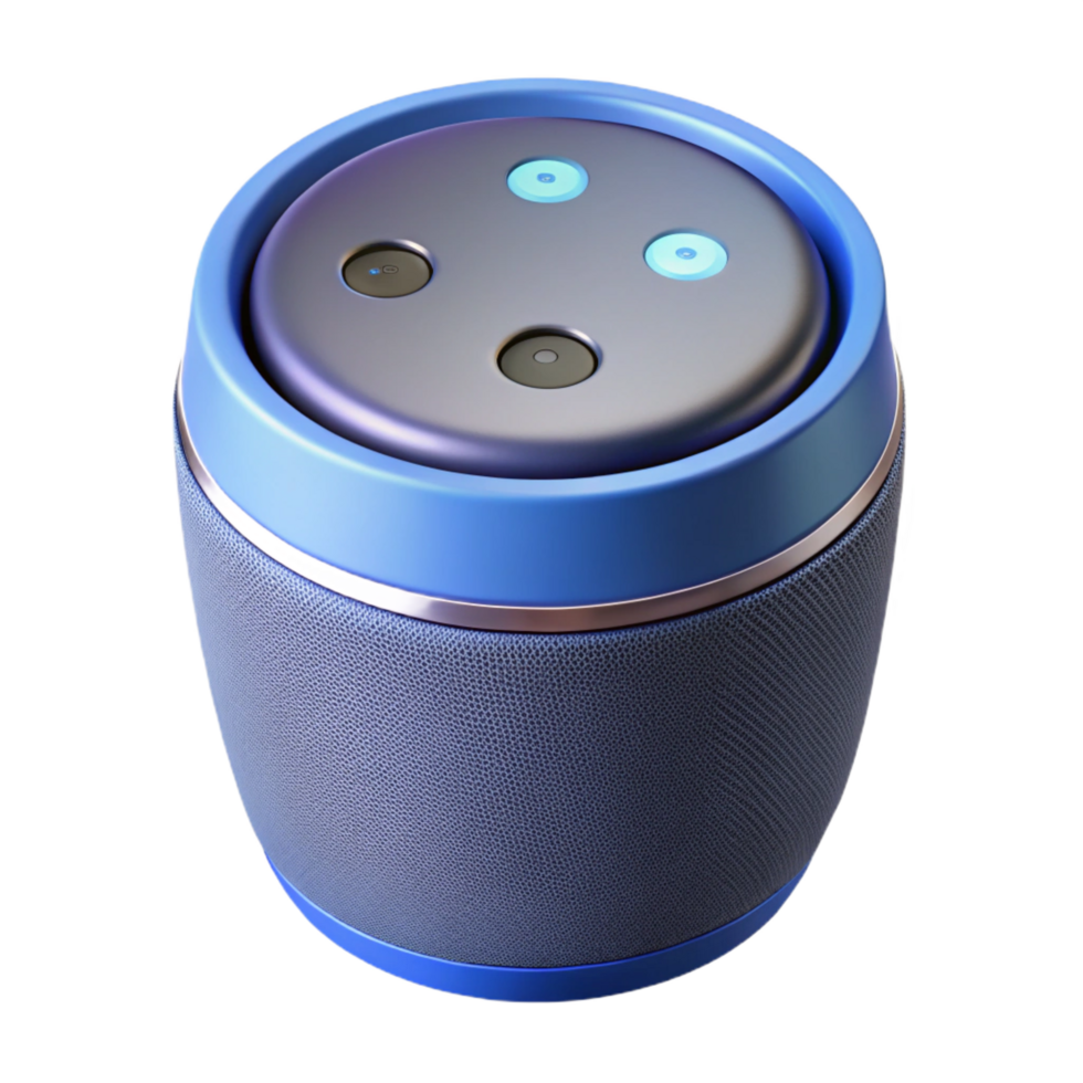 passionate radiant A smart speaker, voice assistant device. NO BACKGROUND with Transparent Background. fine detail png