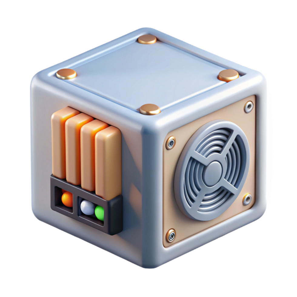 rare impressionist A power supply unit, computer component. NO BACKGROUND with Transparent Background. high resolution png
