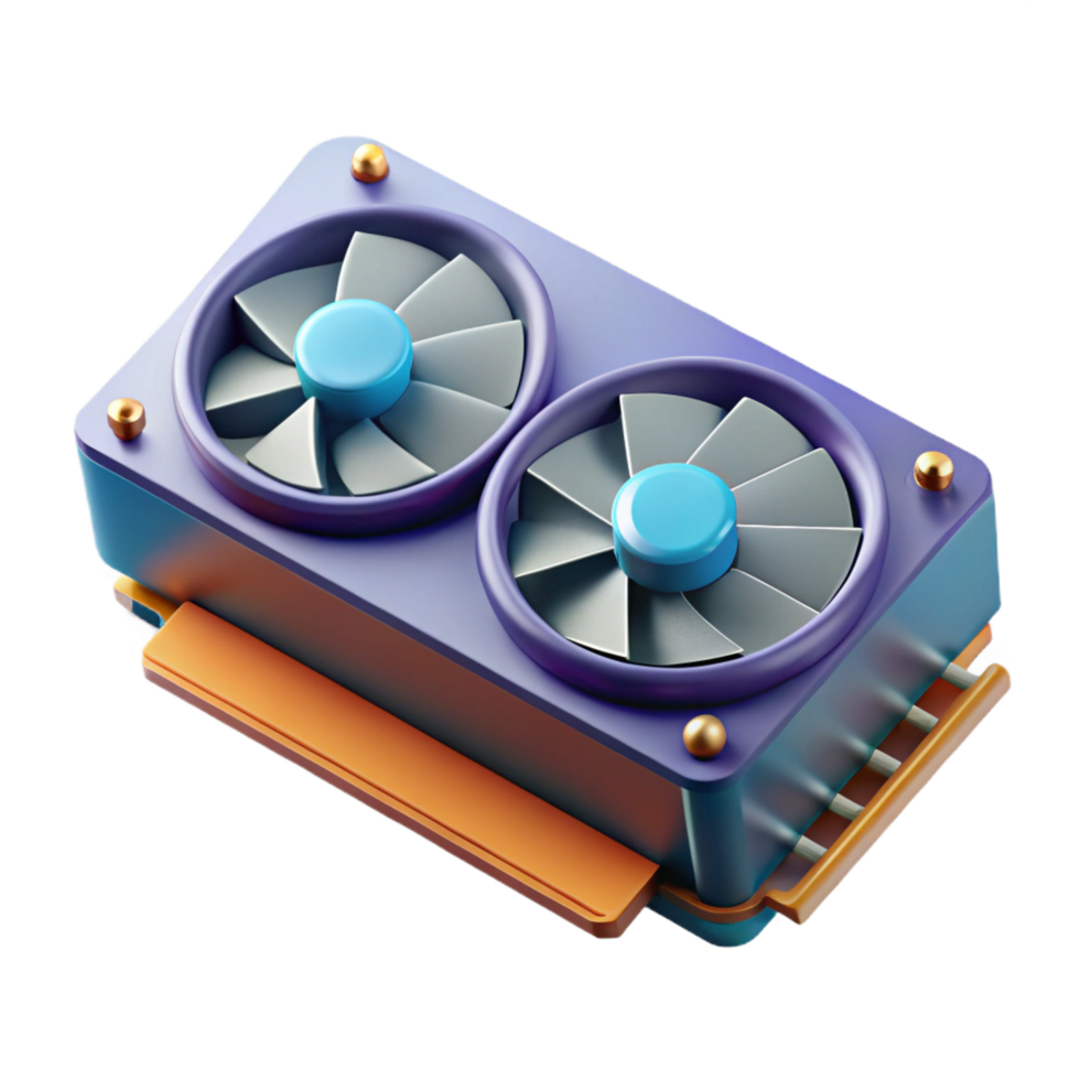 majestic industrial A graphics card, computer component. NO BACKGROUND with Transparent Background. studio quality png