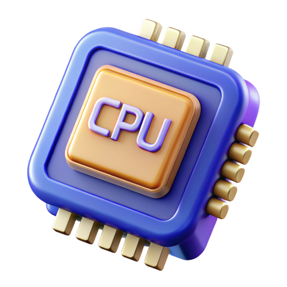 immaculate distinguished A CPU, central processing unit. NO BACKGROUND with Transparent Background. png