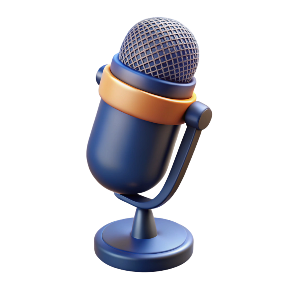 calm glorious A microphone, studio quality. NO BACKGROUND with Transparent Background. high resolution png