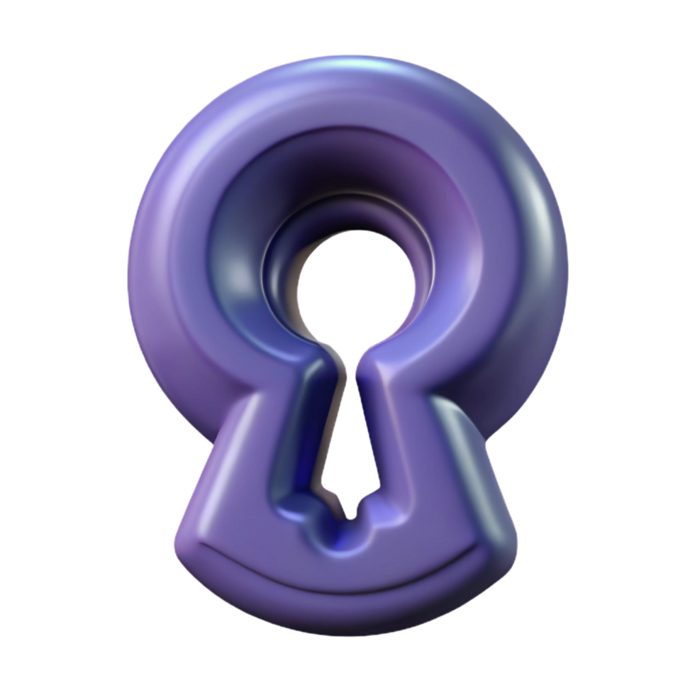 enchanting abstract A single, stylized keyhole with intricate details. NO BACKGROUND with Transparent Background. premium png