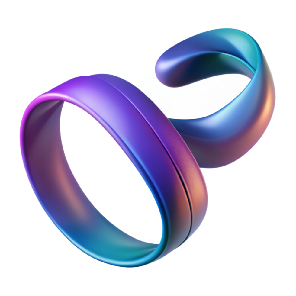 dazzling ethereal industrial A flowing, abstract ribbon with a gradient color scheme. NO BACKGROUND with Transparent Background. authentic png