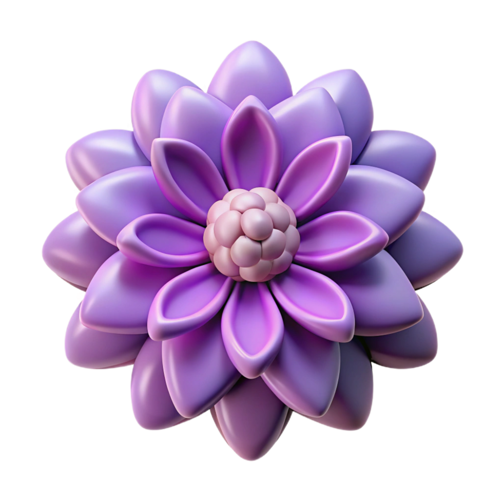 vibrant iconic A single, stylized flower with intricate petal details. NO BACKGROUND with Transparent Background. png