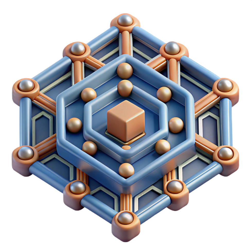 mesmerizing ethereal industrial A complex, geometric pattern resembling a circuit board. NO BACKGROUND with Transparent Background. perfect clarity png