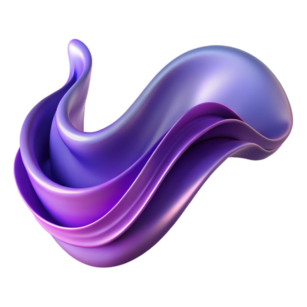 wonderful sought-after A flowing, abstract wave form in shades of purple. NO BACKGROUND with Transparent Background. png