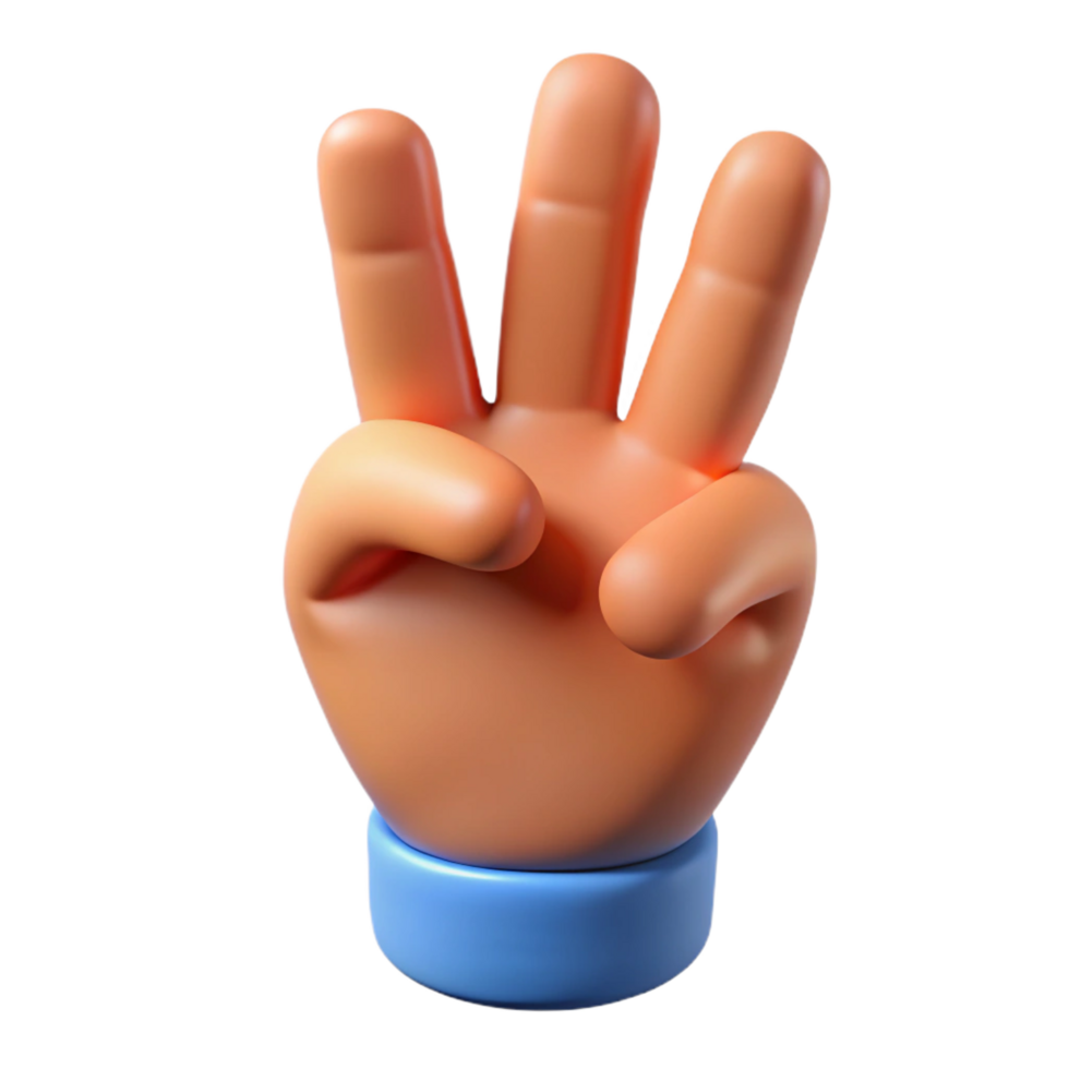picturesque timeless A single, stylized hand making a peace sign. NO BACKGROUND with Transparent Background. png