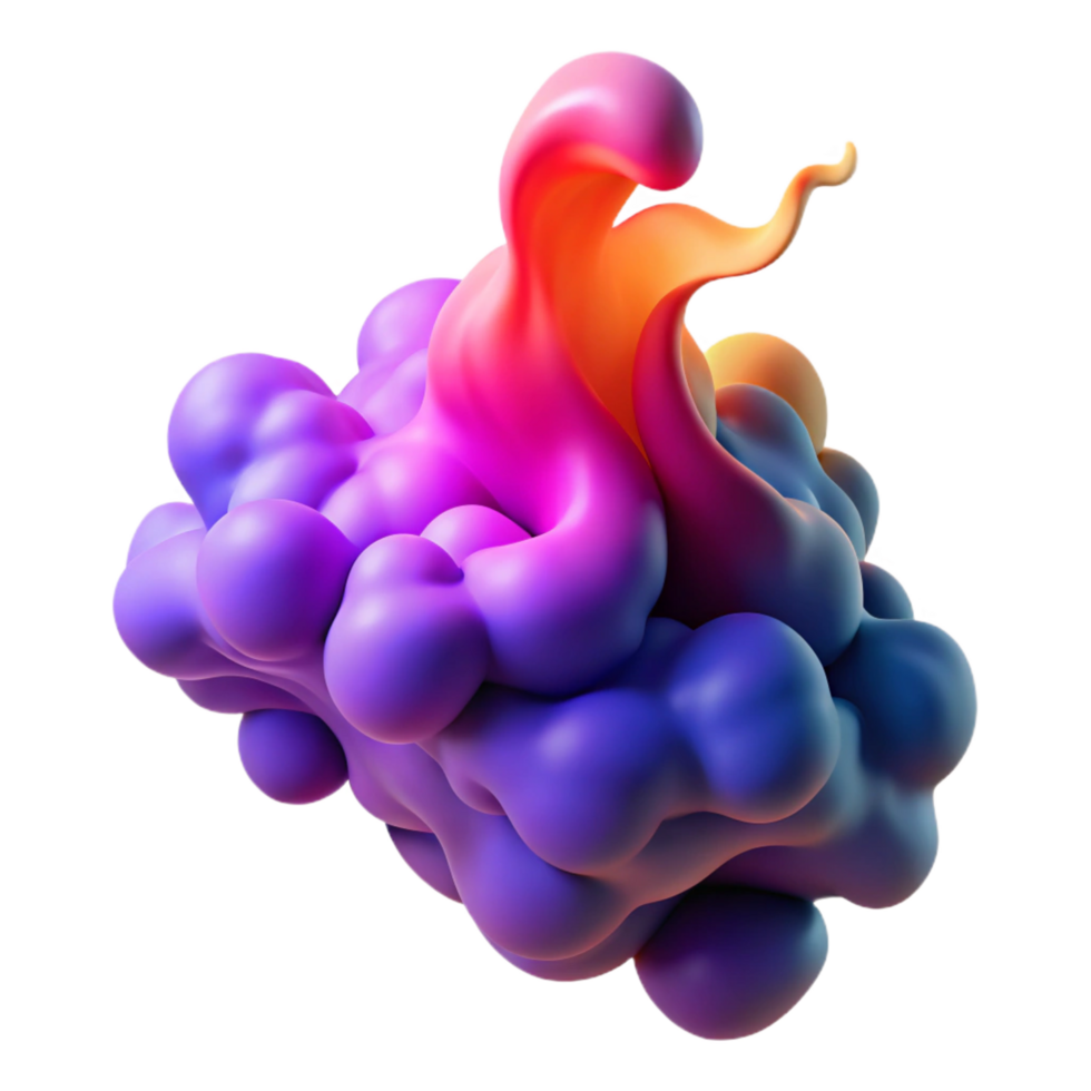 sumptuous exemplary A flowing, abstract smoke plume in vibrant colors. NO BACKGROUND with Transparent Background. png