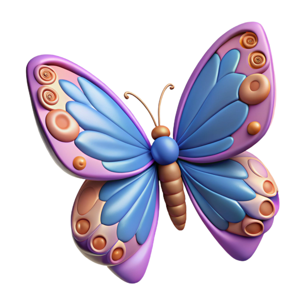 Signature victorien une seul, stylisé papillon avec complexe aile motifs. non Contexte avec transparent Contexte. tranchant png