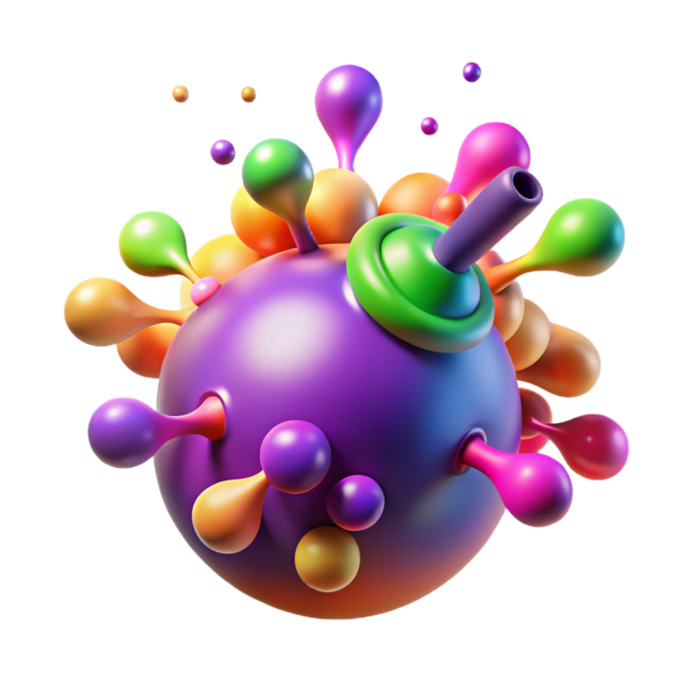 energetic gorgeous A dynamic, exploding bomb of colorful particles. NO BACKGROUND with Transparent Background. elite png