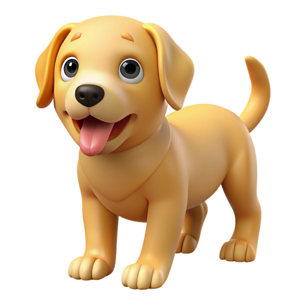intense dazzling A playful golden retriever puppy, NO BACKGROUND with Transparent Background. high quality png