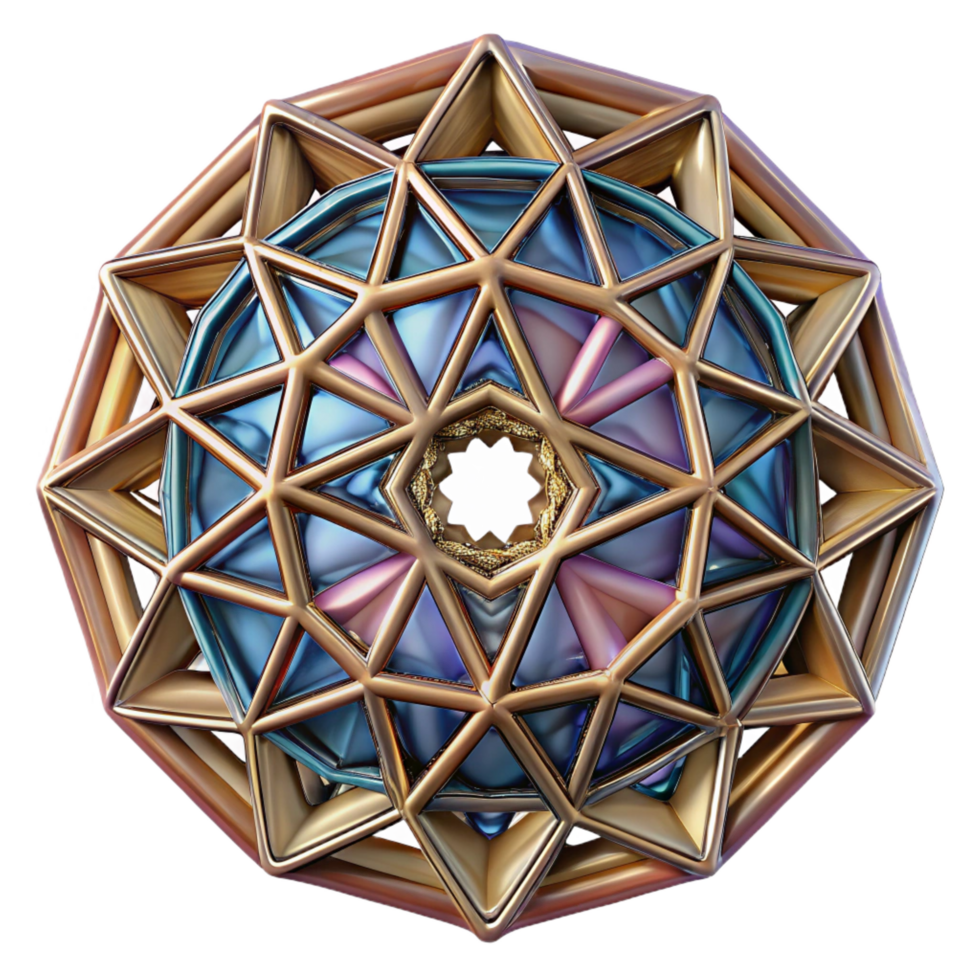 immaculate sought-after A complex, geometric pattern resembling a stained glass window. NO BACKGROUND with Transparent Background. png