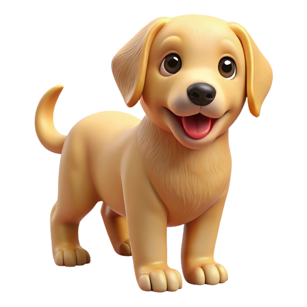radiant bold vintage A playful golden retriever puppy, NO BACKGROUND with Transparent Background. detailed png
