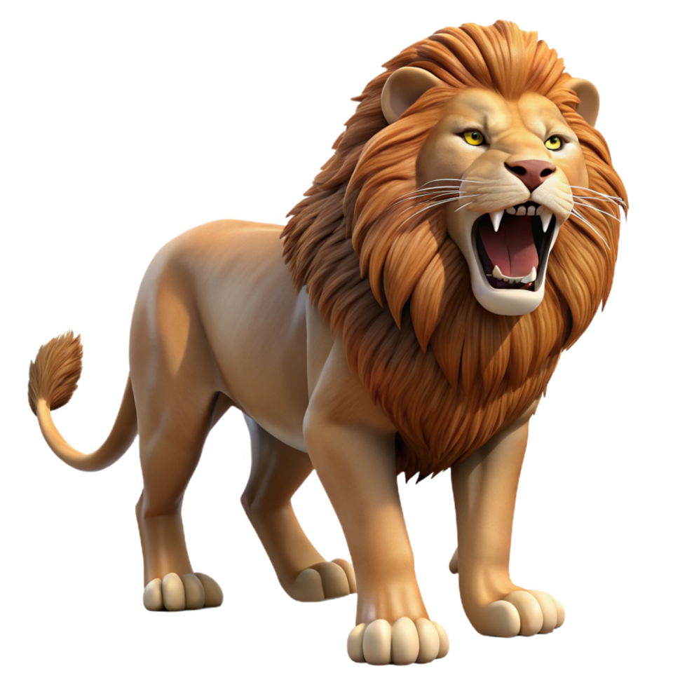 bold majestic A roaring African lion, NO BACKGROUND with Transparent Background. top-tier png