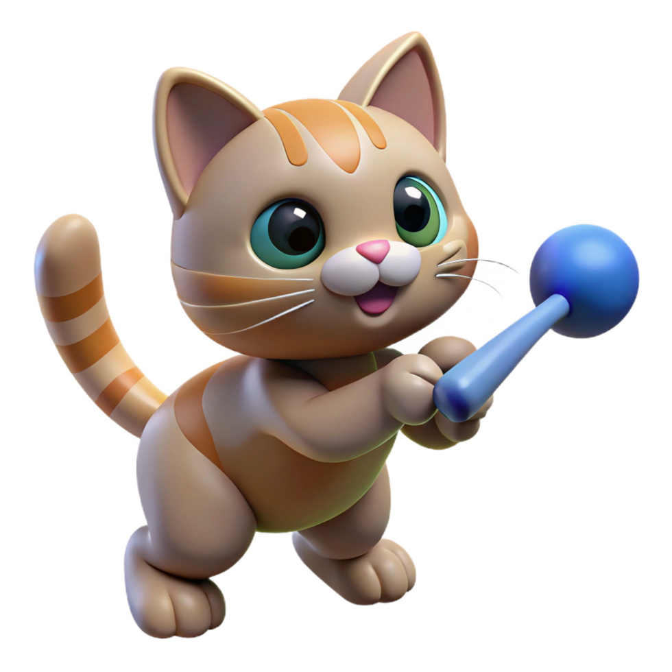 exquisite timeless A playful kitten batting at a toy, NO BACKGROUND with Transparent Background. png