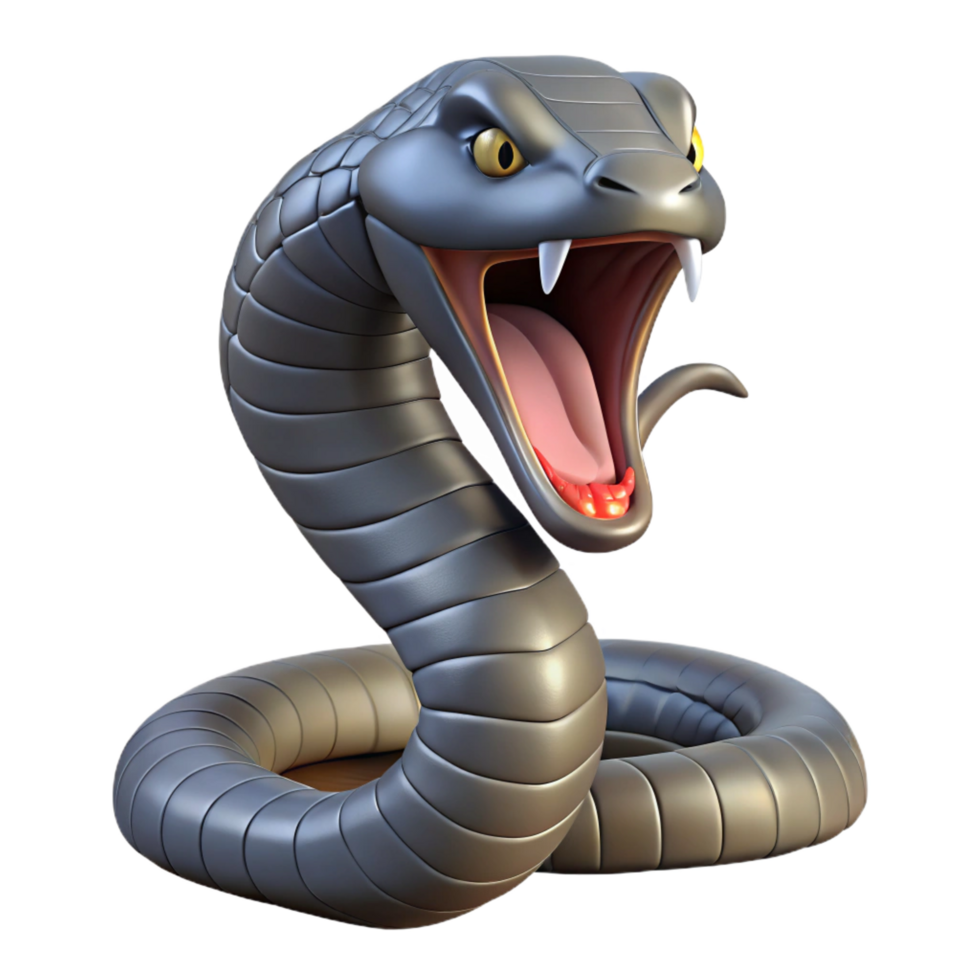 immaculate rare A hissing cobra snake, NO BACKGROUND with Transparent Background. png