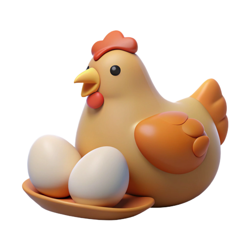 captivating renaissance A hen laying an egg, NO BACKGROUND with Transparent Background. sharp png