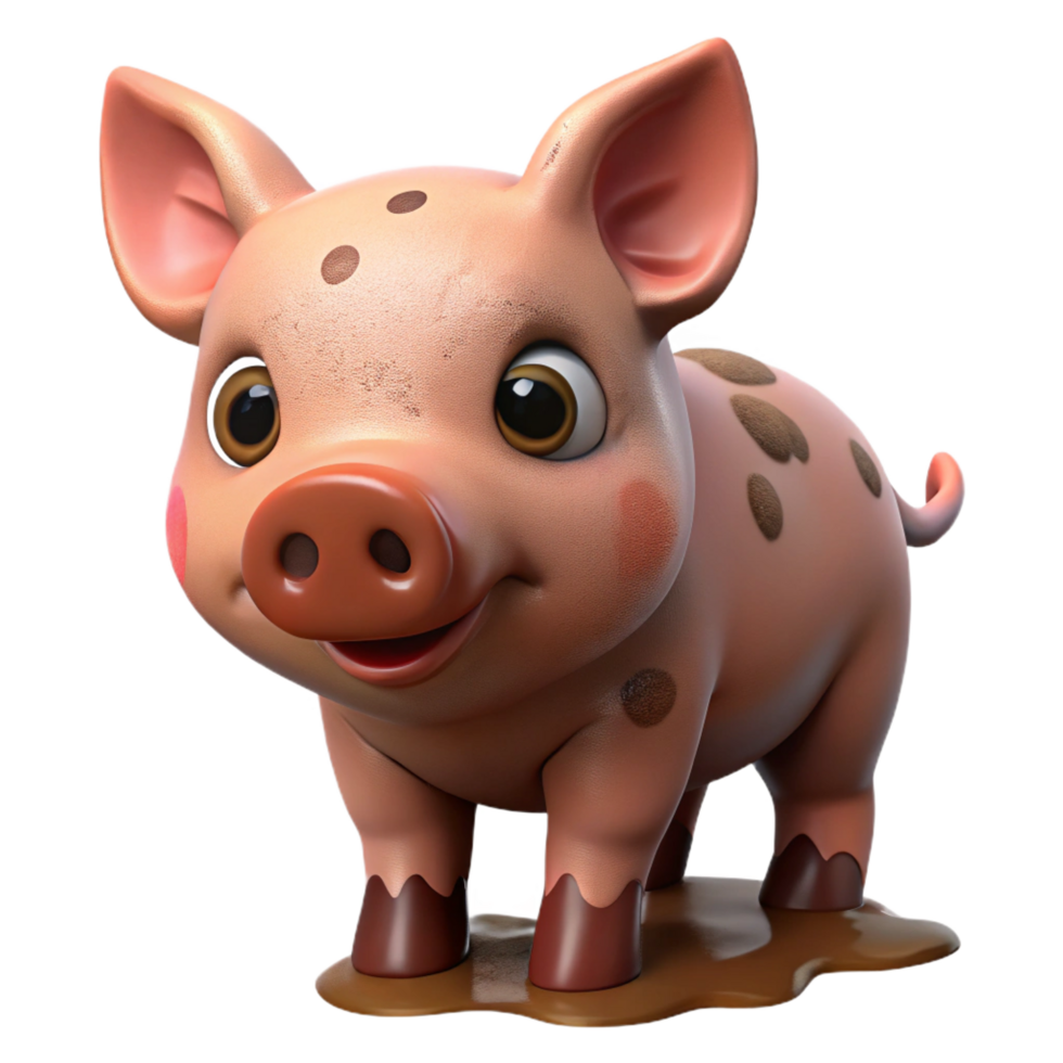 fascinating quintessential A piglet with muddy snout, NO BACKGROUND with Transparent Background. png