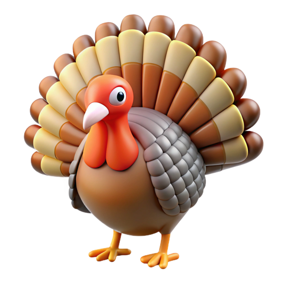 fascinating exceptional A turkey with fanned tail feathers, NO BACKGROUND with Transparent Background. png