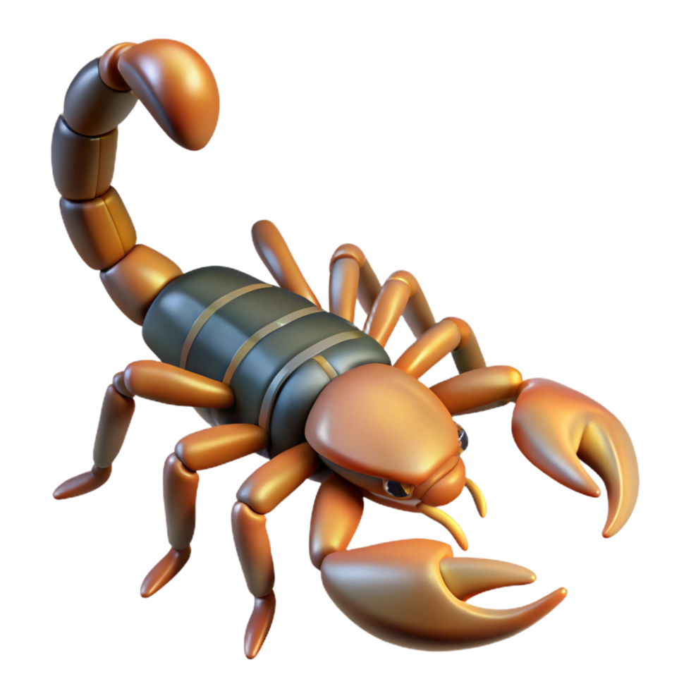 serene distinctive A scorpion with raised tail, NO BACKGROUND with Transparent Background. png