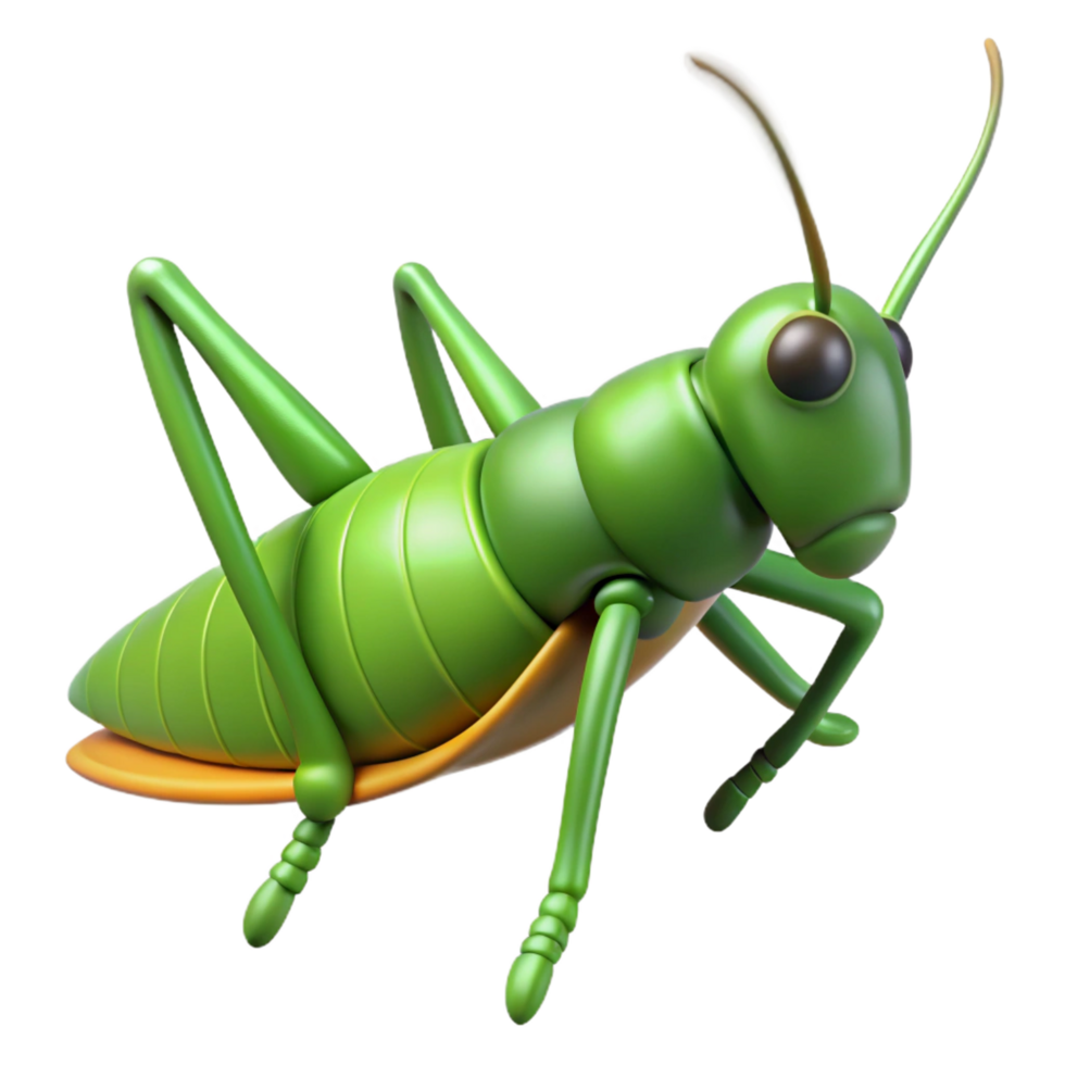 nostalgic mesmerizing A grasshopper, NO BACKGROUND with Transparent Background. 4K png