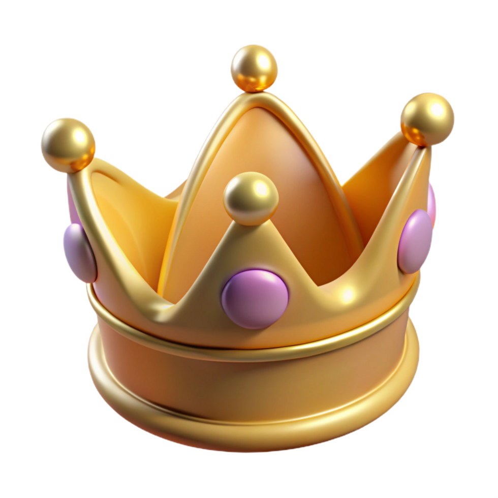 distinguished art deco A single, ornate crown, fit for a king or queen. NO BACKGROUND with Transparent Background. high resolution png