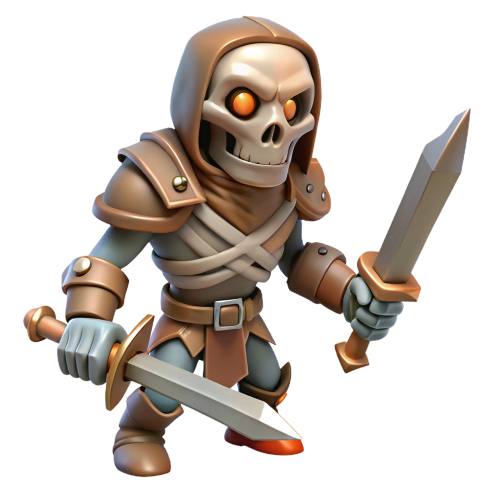 pristine signature A menacing skeleton warrior, wielding a rusty sword. NO BACKGROUND with Transparent Background. png
