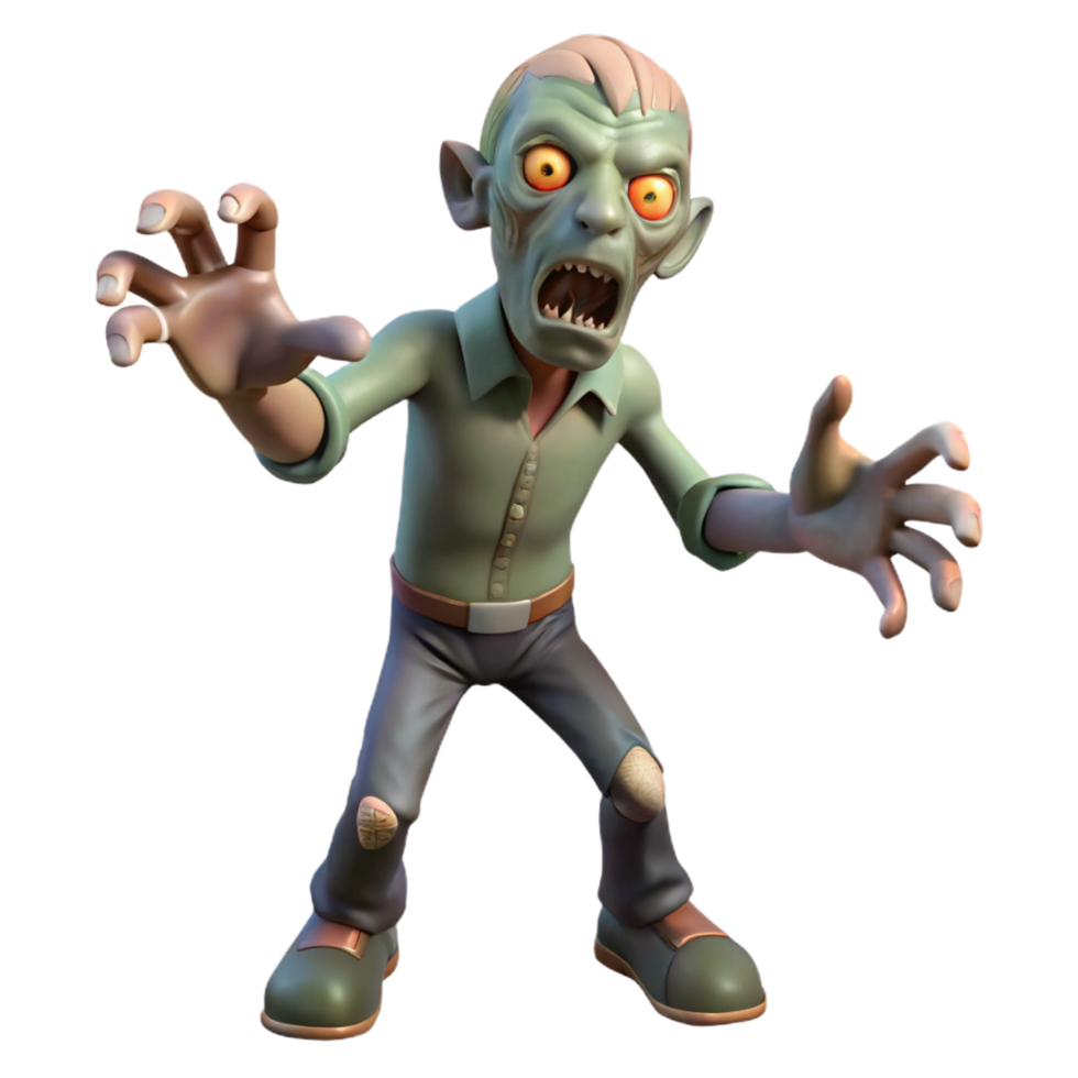 elegant nordic A menacing zombie, reaching out with clawed hands. NO BACKGROUND with Transparent Background. artisan png