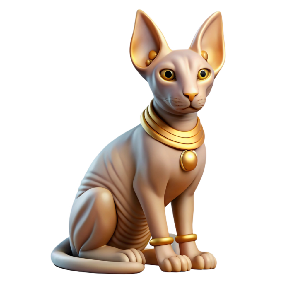 memorable abstract A realistic rendering of a sphinx, posing riddles. NO BACKGROUND with Transparent Background. high resolution png