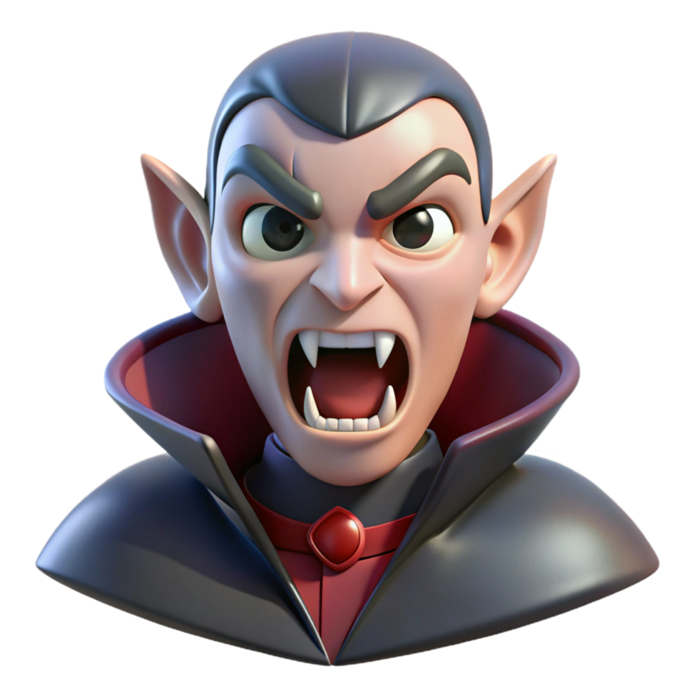melancholic stunning A menacing vampire, with fangs bared. NO BACKGROUND with Transparent Background. 8K png